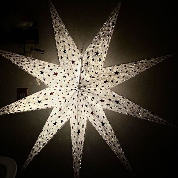 Americana Paper Star 9 point Really Huge Paper Star Decor 43” Perfect For july 4 - Picture 4 of 8